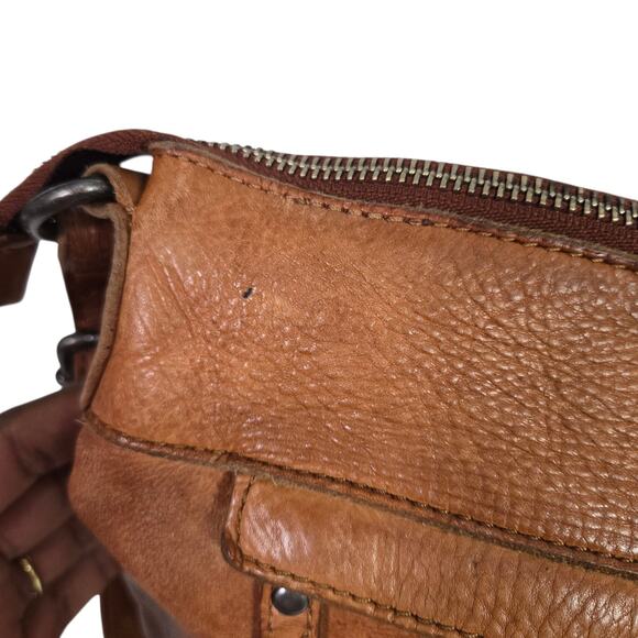 Vilenca Leather Bag Brown Woven Leather Adjustable Shoulder Curved Braided - Picture 7 of 16